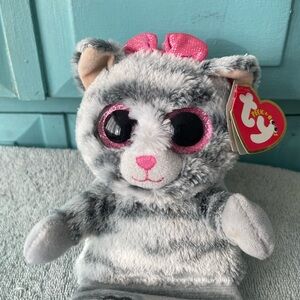 Ty Beanie Boos Peek A Boo Molly the Grey Cat Phone holder